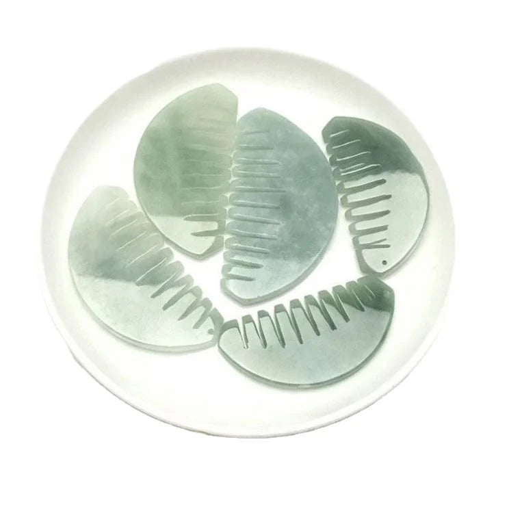 Certified Jadeite Type a New Jade  Jade Pendant Comb Jewelry Pendant Jade Diy Carving Handicraft Factory Wholesale
