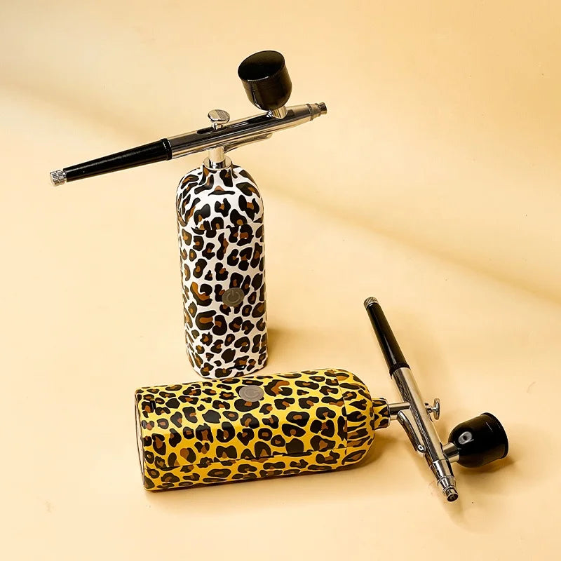 Leopard Mini Airbrush Makeup Eyeshadow Full Set Tools with Compressor 0.4