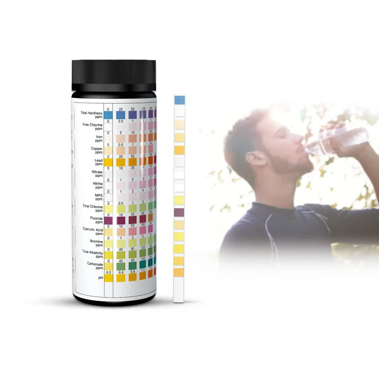 Water Quality Testing Chlorine PH Value Alkalinity Hardness Test Strips 14 in 1 Swimming Pool Test Kits