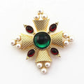 YQ0051 Hot Selling Fashion Gold Cross Brooches Women Cross Brooch Pin