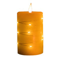 Battery Power Embedded Starlight String Lights Led Flameless Candles Real Wax Pillar LED Candle Set with Remote Timer