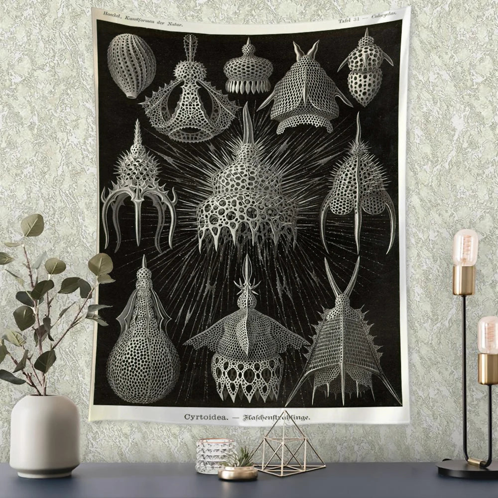 Custom Retro Shell Tapestry Witchcraft Wall Hanging Bohemian Style Home Hippie Art Roomdormitory Living Room Decor