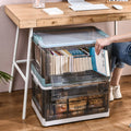 New Storage Box Foldable with Lids and Wheels Plastic Transparent for Kids Outdoor Camping for Clothes with Lock