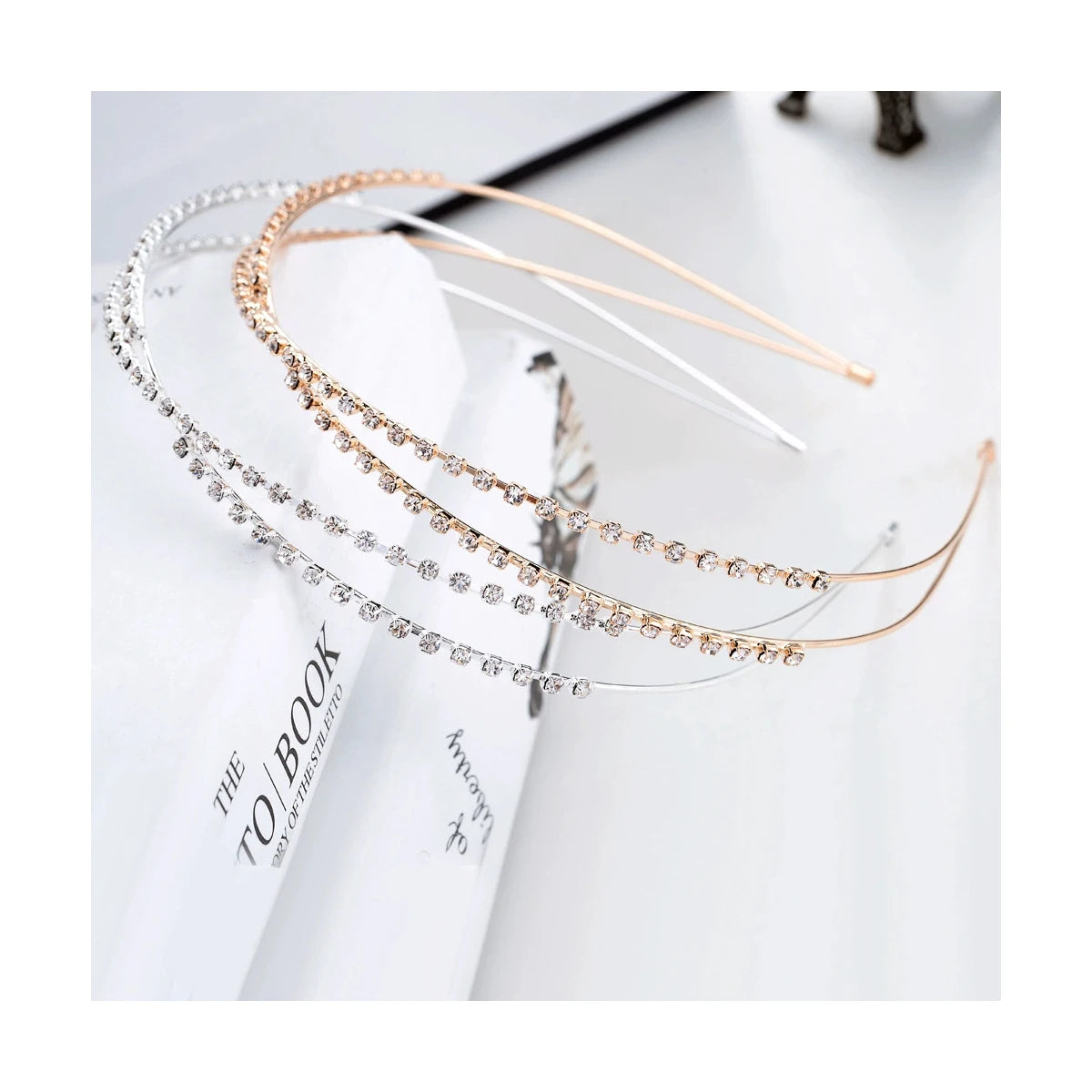 Korea Women Sweet Cross Rhinestone Headband Hair Hoops Exquisite Light Luxury Ladies Headband Bride Headdress