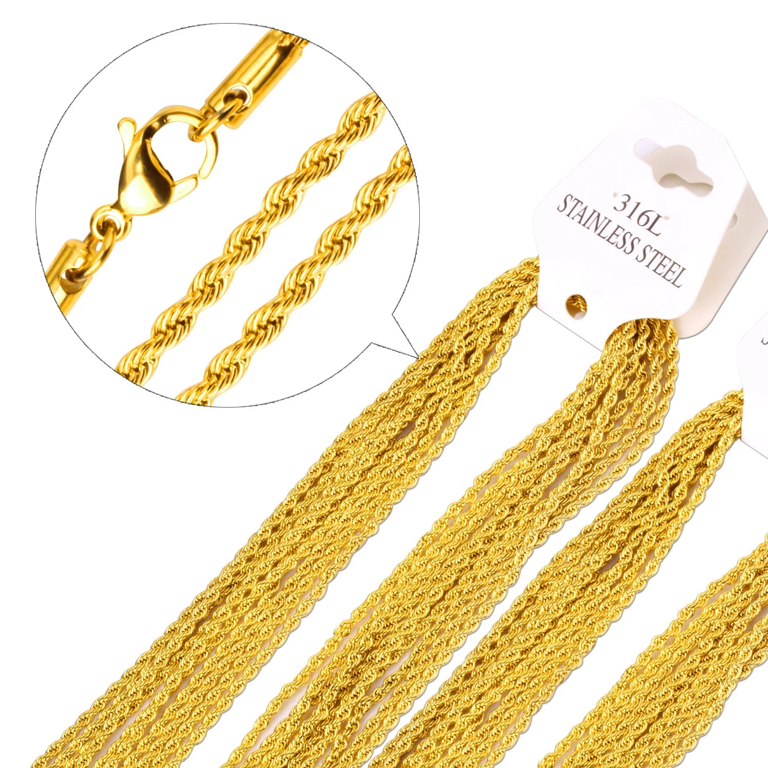 45-60cm Length 2mm Cheap Wholesale Stainless Steel Tabular Snake Chains Necklace Gold Chain