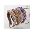 Hot Selling New Baroque Colored Crystal Headband Sponge Wide Edge Headband Temperament Luxury Hair Accessories Wholesale