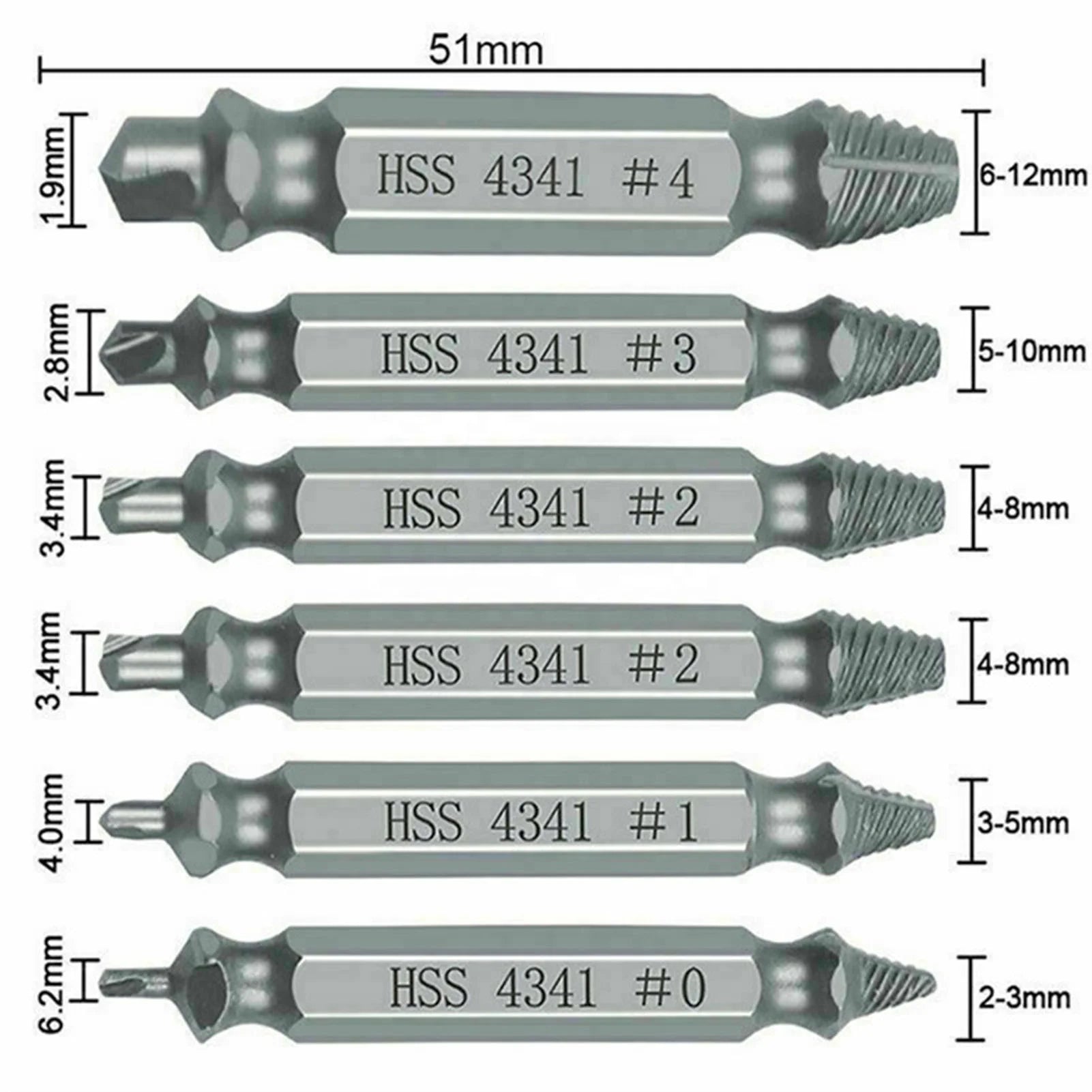 6Pcs HSS 4341 Zinc Finish Center Drill Bits Set for Wood Drilling with 3-Year Warranty OEM ODM