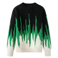 Custom Oem & Odm Men Sweater New Contrast Color Jacquard Rib Knitted Pullover Sweater