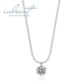 Silver 925 Original 2 Carat Brilliant Cut Diamond Test Past D Color Moissanite Wedding Flower Pendant Necklace Fine Jewelry
