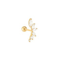 Rainbowking New Arrival Hot Sale Simple Fashion Design Petal Horse Eye Inlaid Screw Piercing Ear Bone Nails Suitable for Party
