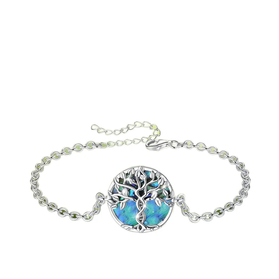 Merryshine Family Mother of Pearl Tree of Life Charm Bracelet 925 Sterling Silver Trendy Wedding Party Gift Wholesale