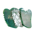 Huiying Moss Agate Jagged square Shape Massage Gua Sha Stone for Wholesale