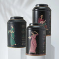 Custom Vintage Black Airtight Round Tea Tin Container Cylinder Sealed Luxury Dome Lid Metal Packaging Coffee Bean Tin Box