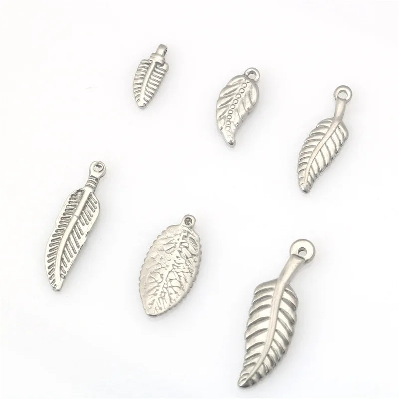 Stainless Steel Leaf Blade Pendant Necklace Bracelet Waist Chain Accessories Diy Stainless Steel Ornament Accessories