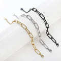 Fashion Trendy Stainless Steel Fine Gold Plated Chic Chain Link Bracelet Women Jewelry