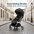 Premium Luxury Lightweight Baby Stroller with One Hand Auto Fold Adjustable Recline Shockproof Terrain Wheels for Family Travel