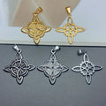 Wholesale Custom Stainless Steel Titanium Geometric Flower Pendants Charms for Women Jewelry Making Diy Necklace Accessories