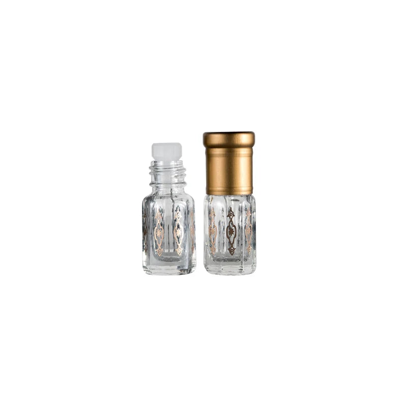 Luxury Arabic Perfume Oud Bottle 3ml 6ml 12ml Mini Octagonal Essential Oil Bottle Dubai Perfume Sample Vial for Travel and Gift