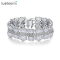 LUOTEEMI Tennis Bracelet Cz Woman Fashion Jewelry Zircon Brass Flower Bow Tie Wide Little Girls Bracelet Vendors