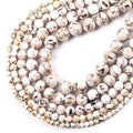 Wholesale Natural Stone Shell White Glitter Turquoise Stone Loose Round Beads for Jewelry Making