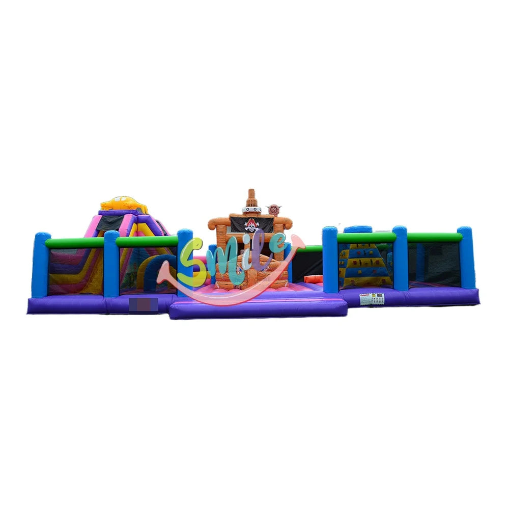 Pirate Ship Jumping Inflatable Bouncer Commercial Bounce House Slide Bouncing Castle Combo EN14960 Certified 2 Passengers