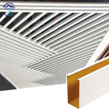 Custom Aluminium U Shape Ceiling Powder Coating Wood Grain Aluminum Baffle Ceiling Panels