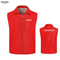 Custom Logo Advertising Volunteer Vest-Customized Polyester Sleeveless Sport Vest with Single Button Closure Outer Wear Casual