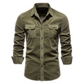 Japanese Corduroy Men's Business Shirt Slim Casual Shirt Men's New Long Sleeve Coat