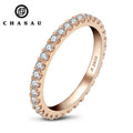 Fashion Rose Gold 925 Sterling Silver Cubic Zircon Cz Band Women Engagement 1.4mm Wedding Eternity Ring