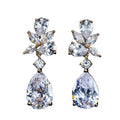 Luxury Fashion Ladies AAA Grade Zircon Custom Jewelry Full Diamond Crystal studded Wedding Earrings