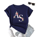 Women's Casual Breathable Eco-Friendly Quick Dry Cotton/Polyester Knitted Fabric T-shirts Solid Flower Letter Logo Print Crew