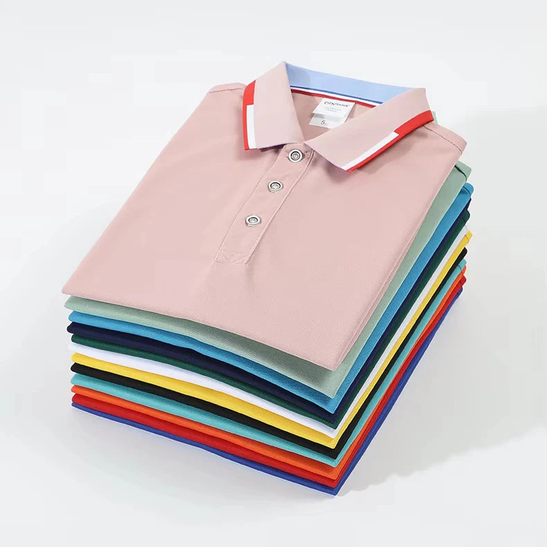 Summer New POLO Shirt Men's Business Short Sleeved T-shirt New Men's Custom Embroidered Loose Size Half Sleeved Golf LOgo Polo