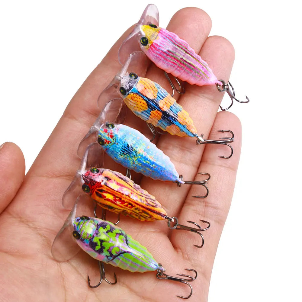 HENGJIA Beetle Shape Fishing Lure Fish Tackles for Freshwater Fishing Lures 4cm 4g Cicada Fishing Lure