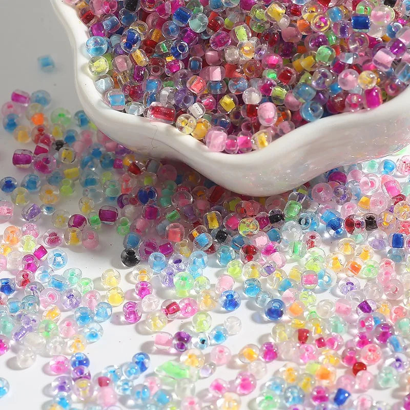 15g/ Pack Inside Colors Small Seed Beads 2mm3mm 46 Colors Seed Beads Glass