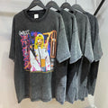 Custom Recycled Cotton Summer Crewneck Mens Oversized Vintage Acid Wash Graphic T Shirt  Round Neck Heavy T Shirt for Men