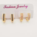 New Luxury Elegant Inlaid Jewelry CC Women's Earrings Korean Handmade Hoop Earrings Aretes Coreanos Al Por Mayor