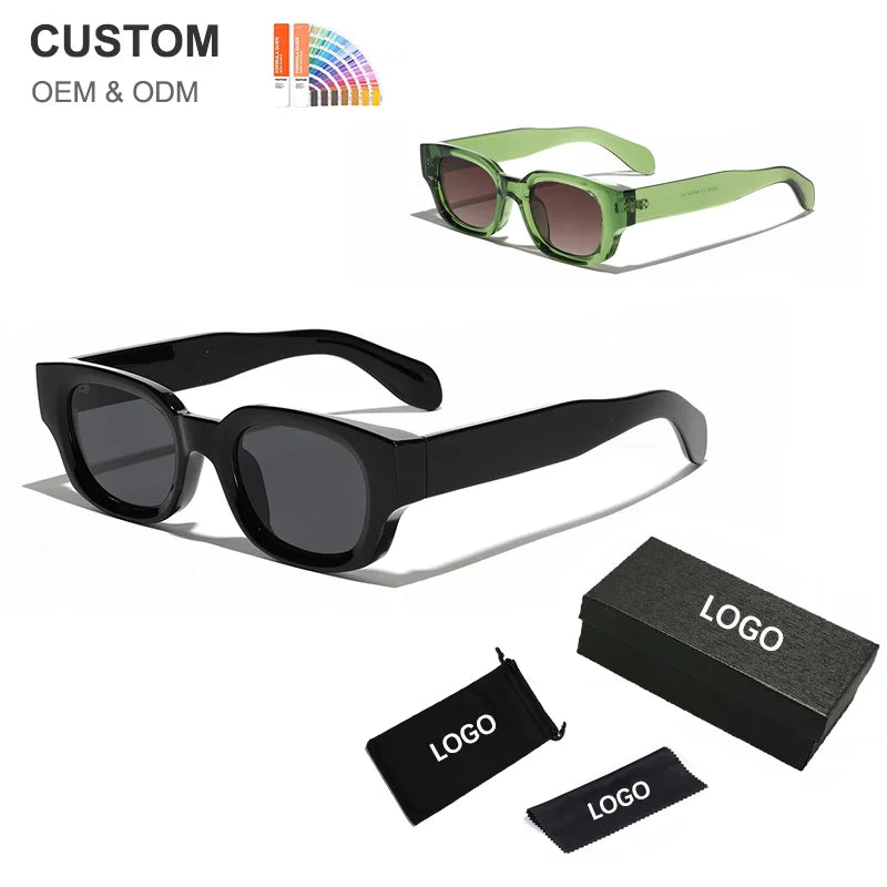 Vintage Rectangle Sunglasses Man Black Glasses Uv400 Eyewear Brand Designer Shades Lunette De Soleil Sunglasses