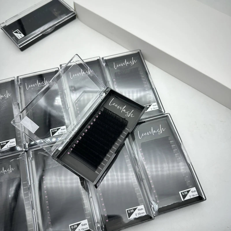 Volume Matte Black Dark Fluffy Cashmere Lash Extensions Velvet Lash Trays Wholesale Eyelash Extension Lash Supplies