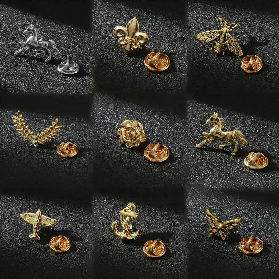 Men's Suit Ornaments Personality Fashion Animal Horse Suit Chest Accessories Brooch
