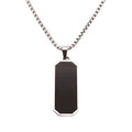 Wholesale Classic Rectangle Black Oil Drop Pendent  Necklace Waterproof Stainless Steel Men's Fashion Jewelry