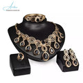 Women's Luxury 18K Gold Plated Saudi Arabian Jewelry Sets Dubai Multi-Crystal Wedding & Bridal Jewelry Classic Style Big Gift