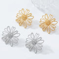 2025 New Arrival Punk Women Big Metal Vintage Retro Large Exaggerated Earrings Flower Simple Retro Palace 18K Gold Earrings