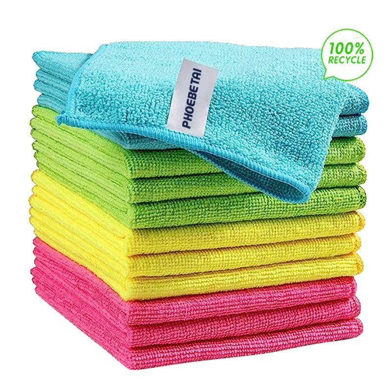 Environmental Eco Friendly 40x40 Custom logo Custom Print Washable Yellow Microfiber Cleaning Cloth