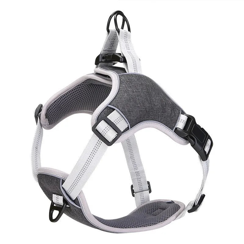 No-Pull Pet Harness Clips Adjustable Soft Padded Dog Vest Nylon Large Buckle Reversible Dog Harness