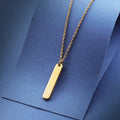 Hot Selling Personalized Simple Mirror Stainless Steel Geometric Necklace Pendant Long Fillet Laser Engraving Trendy Link Stock