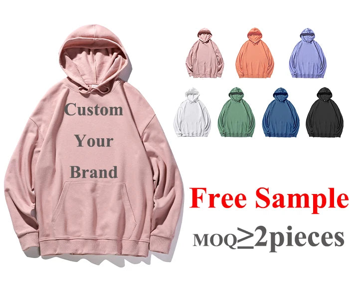 Fashion Plain Thick Pullover Hoodies Custom Logo Printed Embroidered Men Hoodies