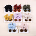 Wholesale Summer Headwear Baby Bow Nylon Headband Set Fashion Cute Round Girls Baby Kids Shades Sunglasses for Kids