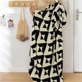 Soft 100% Cotton  Black and White Crochet  for Home Decorative Knitted Throw Blanket Modern Ns