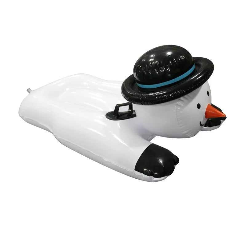 Durable PVC Inflatable Snowman Snow Tube 107x60x55cm for Winter Outdoor Games Ages 6+ Years Adults Children Skiing/Snowboarding