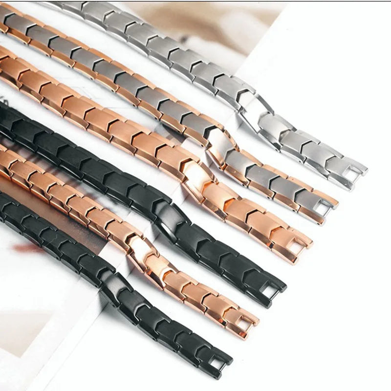 2023 New Design Magnet Gold Silver Rose Gold Fashion Jewelry Bracelets & Bangles Men Stainless Steel Bracelet